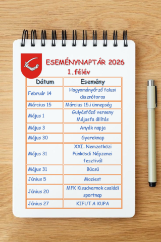 Eseménynaptár 2026 1. félév 