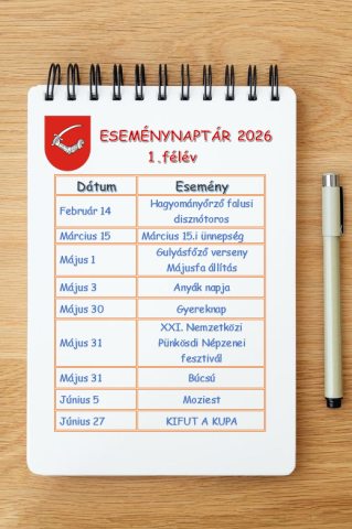 Eseménynaptár 2026 1. félév 