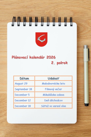 Plánovací kalendár 2026 2. polrok